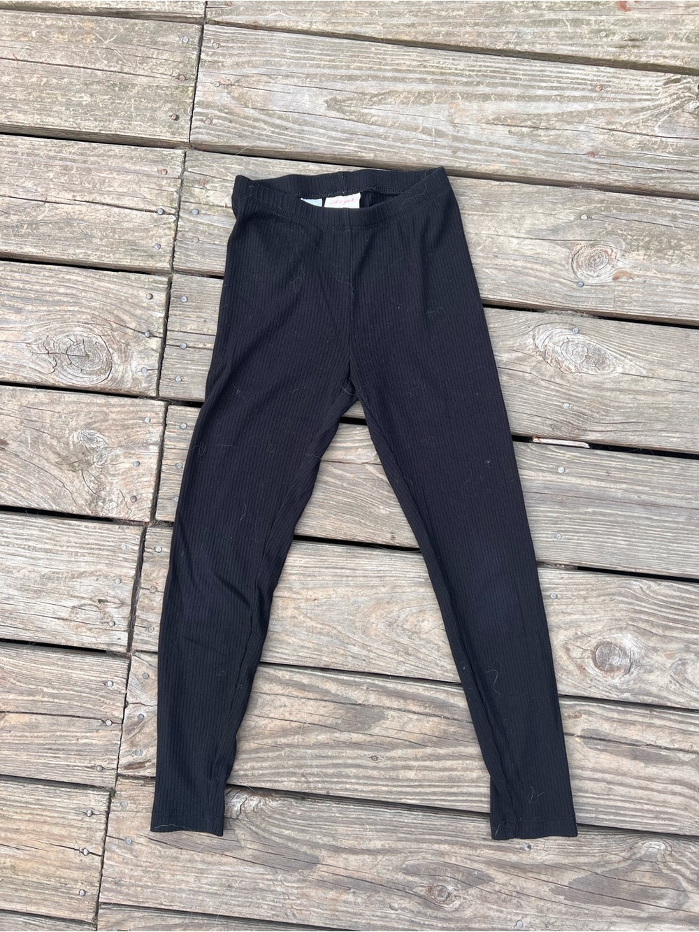 CAT & JACK Kids Black Ribbed Leggings size medium